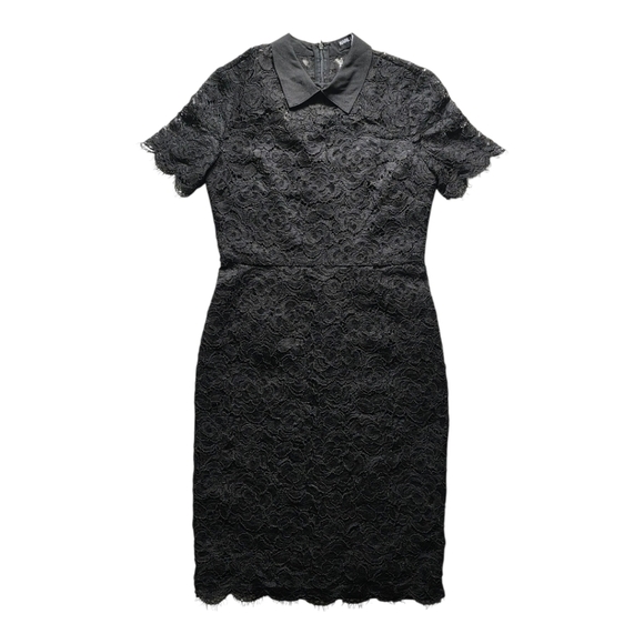 Karl Lagerfeld Paris Black Lace Sheath Dress 4 Elegant Cocktail Party - Picture 6 of 10